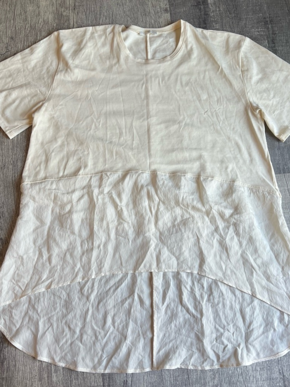 Zara Cream Short-Sleeve Tunic Top